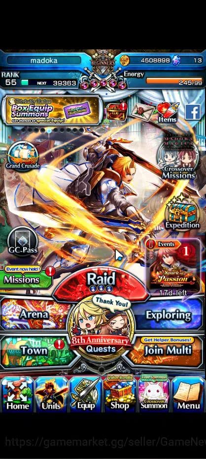 Grand Summoners Accounts Global|Rank 55|18 Ascend|S MiyuTW,KanameTW,Roy,Inu image 1