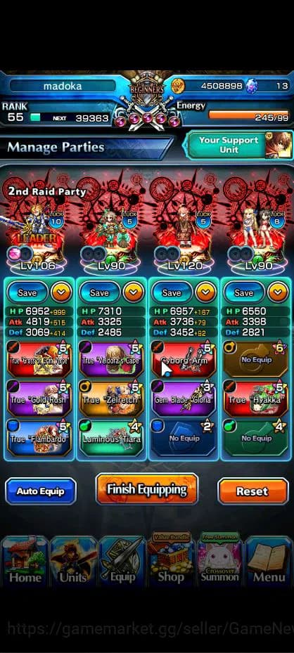Grand Summoners Accounts Global|Rank 55|18 Ascend|S MiyuTW,KanameTW,Roy,Inu image 3