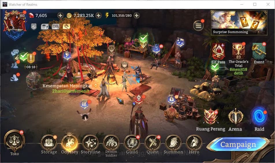 Watcher of Realms Accounts Global 60x|Lv85|7,2K Gems|7,5M Power|9 Lord [Ingri image 1