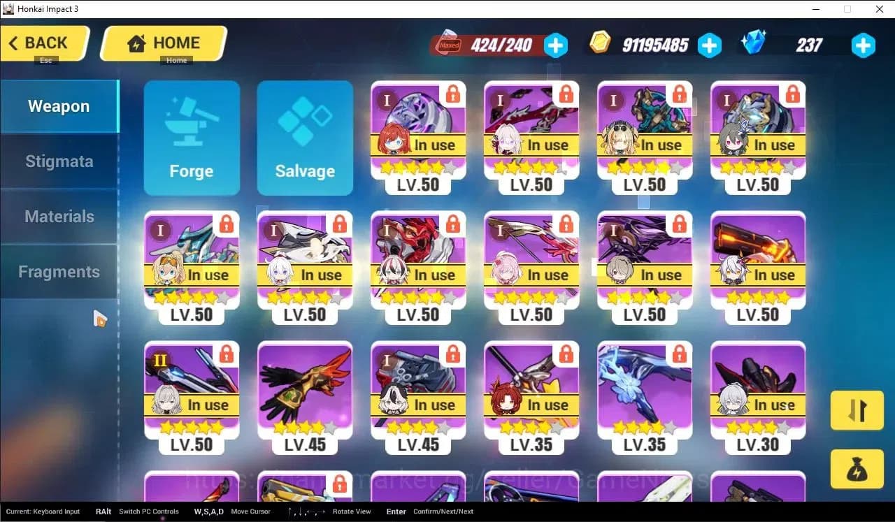 Honkai Impact 3rd Accounts SEA Lv80| 9 Fullset (SeeleHoRe,RitaME,CoralieBFDD, image 8