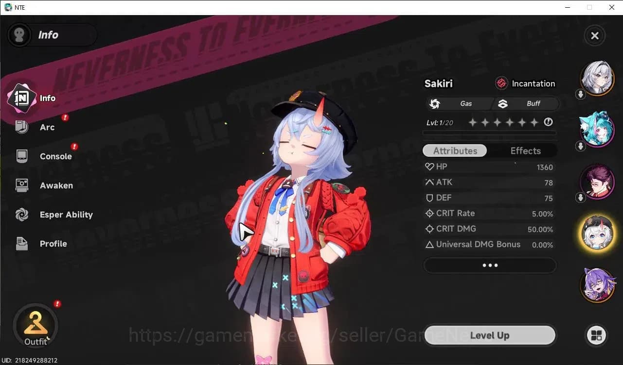 Neverness to Everness Accounts Global NA|HL 3| 3 SSR Nanally, Sakiri, Fadia +S-Cl image 2