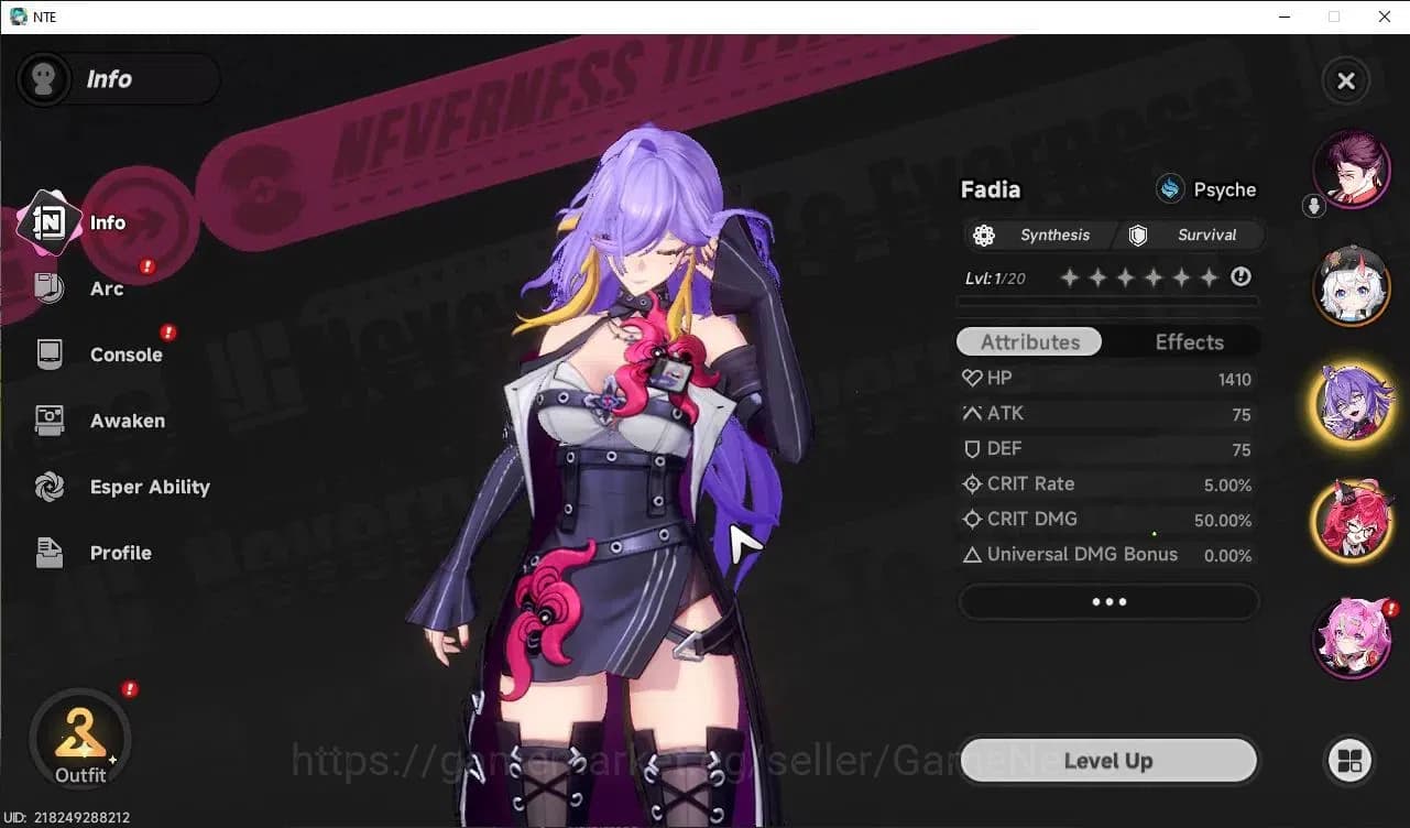 Neverness to Everness Accounts Global NA|HL 3| 3 SSR Nanally, Sakiri, Fadia +S-Cl image 3