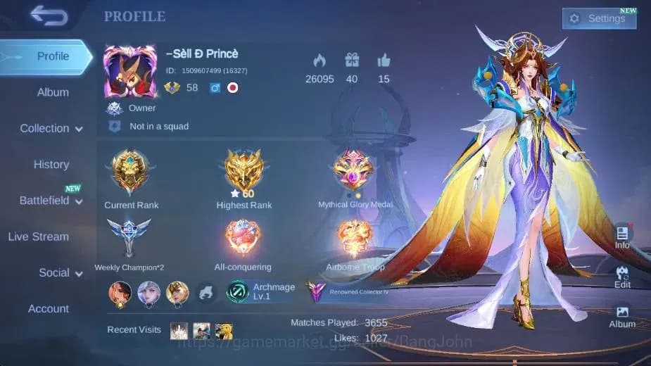 Mobile Legends: Bang Bang Accounts Global|Hero 114|Skin 220|Renowned|CC Natalia|KOF K image 1
