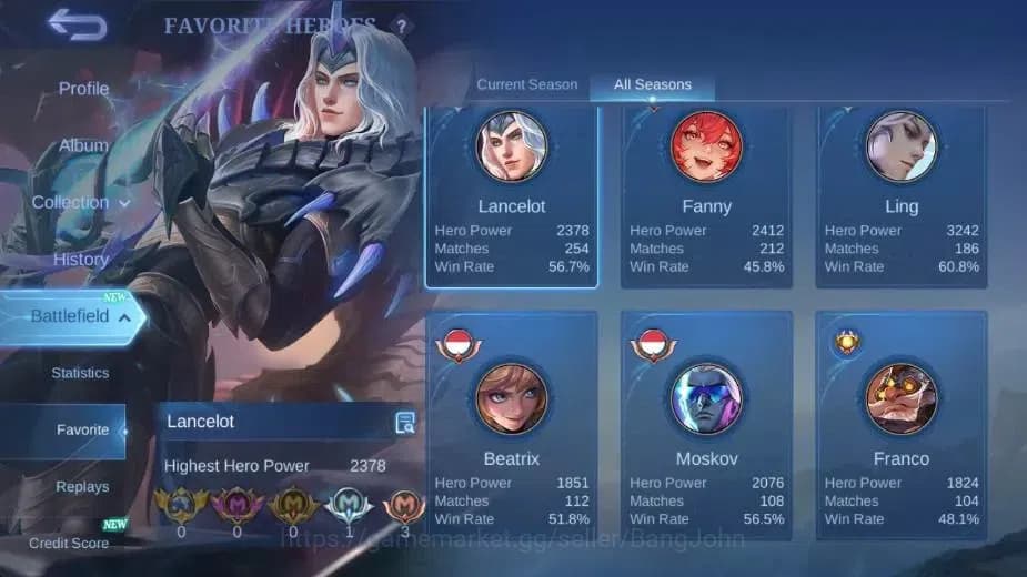 Mobile Legends: Bang Bang Accounts Global|Hero 114|Skin 220|Renowned|CC Natalia|KOF K image 4
