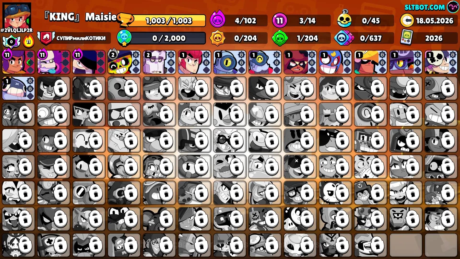 Brawl Stars Accounts 1003 Trophy|14 Brawlers 3 Max Lvl [Edgar,Emz,Shell image 1