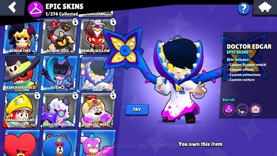 Brawl Stars Accounts 1003 Trophy|14 Brawlers 3 Max Lvl [Edgar,Emz,Shell image 8