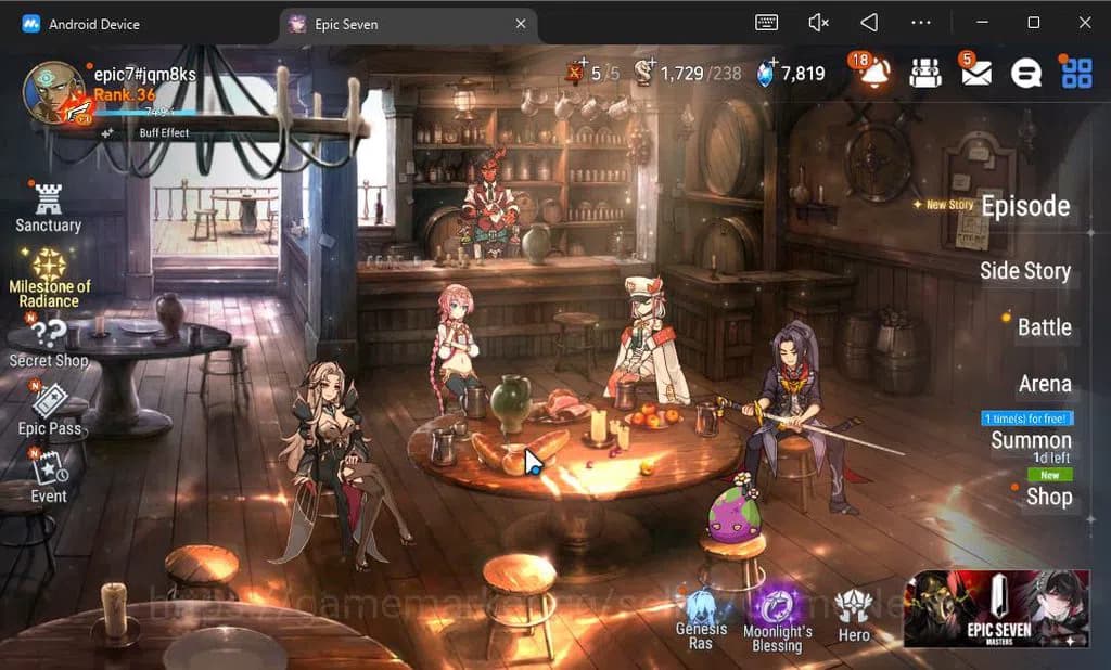 Epic Seven Accounts GLOBAL UNVERIF|New Era|4 ML(LH Cermia,Har Setti,Et image 1