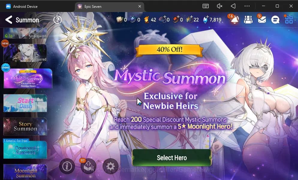 Epic Seven Accounts GLOBAL UNVERIF|New Era|4 ML(LH Cermia,Har Setti,Et image 12