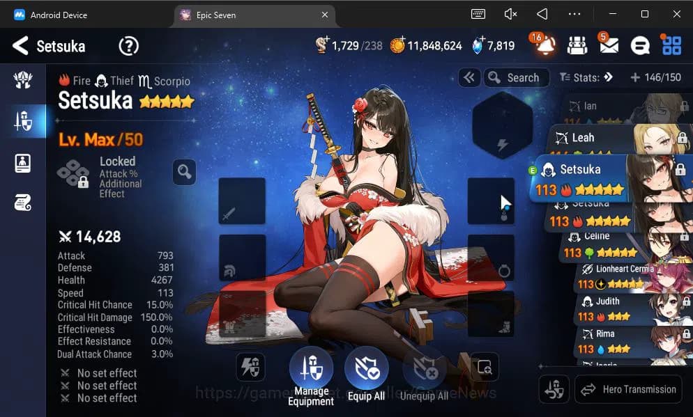 Epic Seven Accounts GLOBAL UNVERIF|New Era|4 ML(LH Cermia,Har Setti,Et image 3