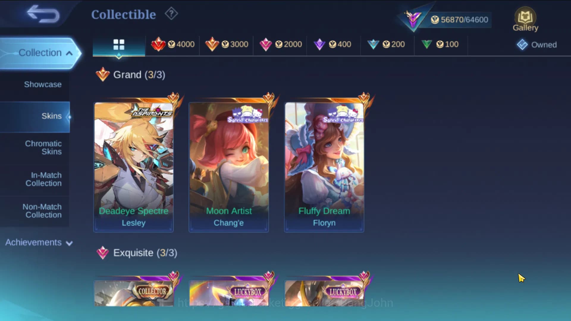 Mobile Legends: Bang Bang Accounts GLOBAL|Hero 91|Skin 209|ASP Lesley,Sanrio Chang'e+ image 12