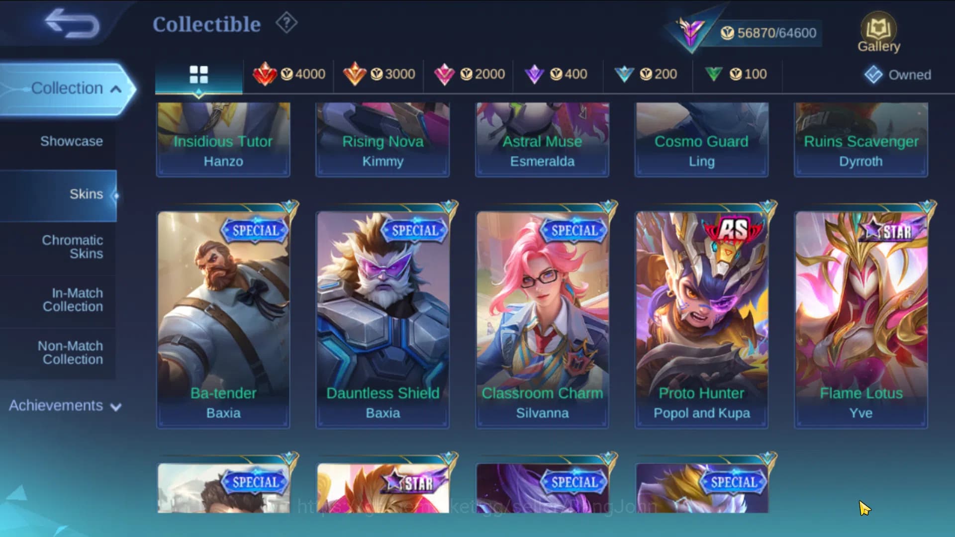 Mobile Legends: Bang Bang Accounts GLOBAL|Hero 91|Skin 209|ASP Lesley,Sanrio Chang'e+ image 3