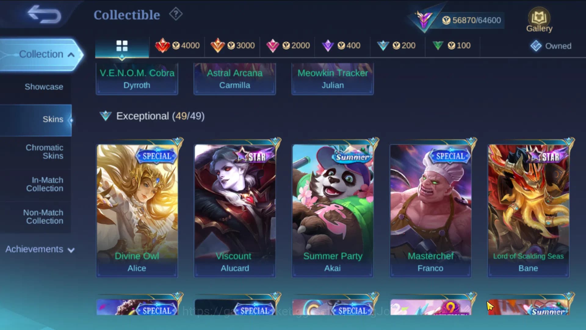 Mobile Legends: Bang Bang Accounts GLOBAL|Hero 91|Skin 209|ASP Lesley,Sanrio Chang'e+ image 4