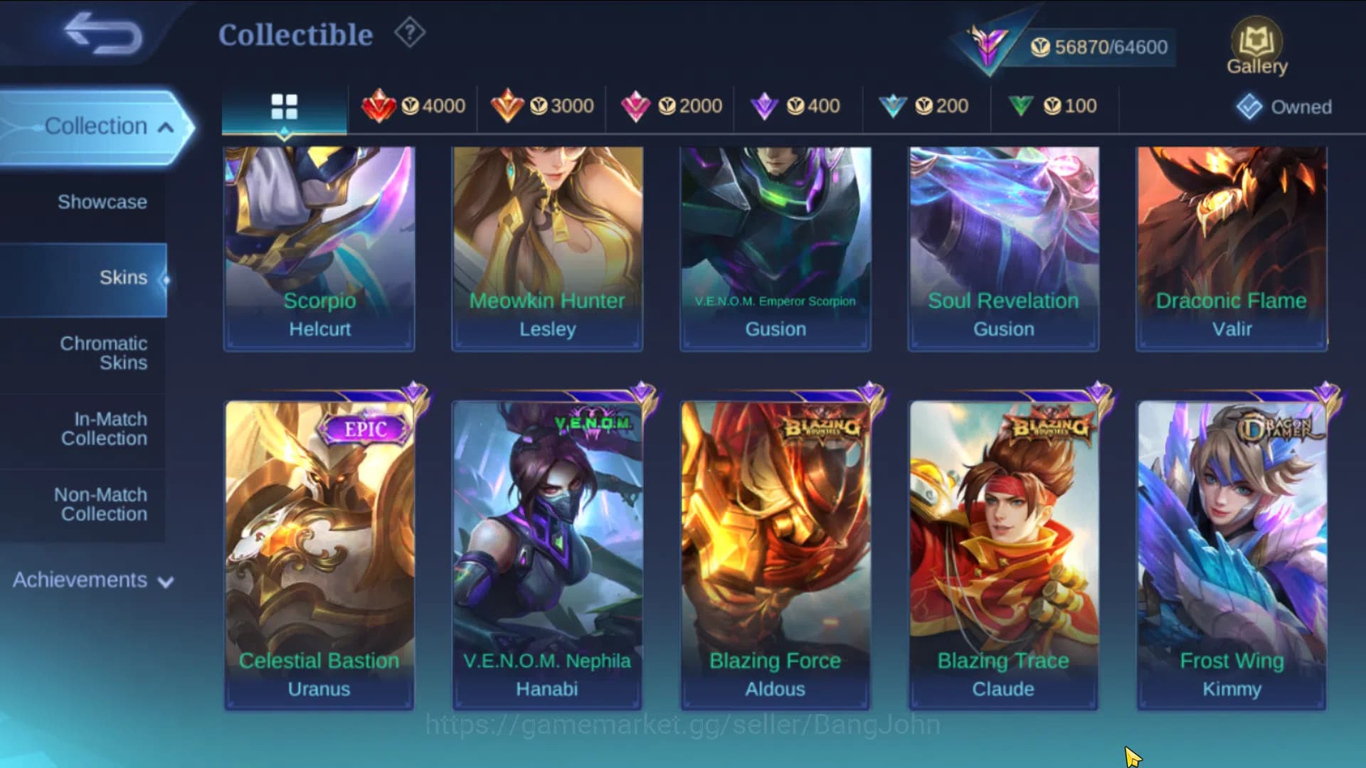 Mobile Legends: Bang Bang Accounts GLOBAL|Hero 91|Skin 209|ASP Lesley,Sanrio Chang'e+ image 6