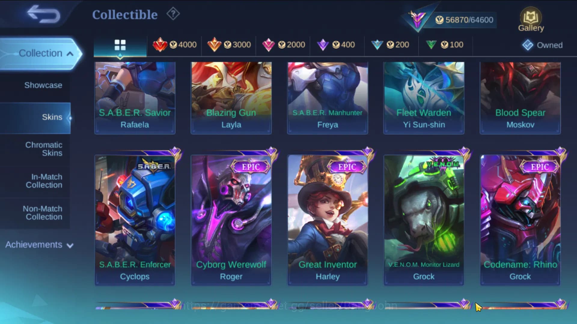 Mobile Legends: Bang Bang Accounts GLOBAL|Hero 91|Skin 209|ASP Lesley,Sanrio Chang'e+ image 8