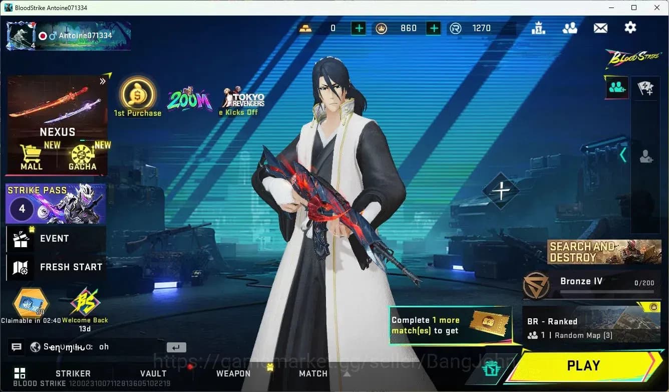 Blood Strike Accounts ASIA | Collab MCX-EVA-00 | 2 Legendary Skins | 1 U image 1