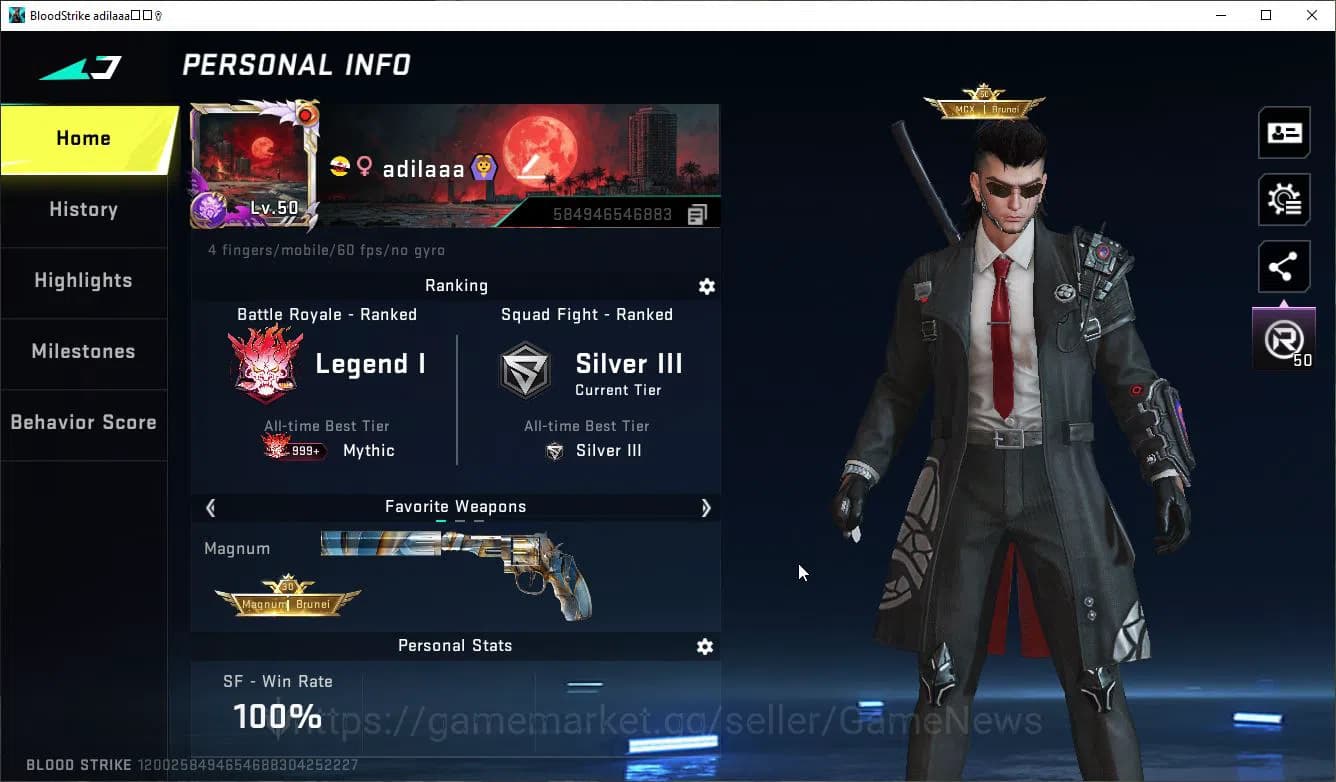 Blood Strike Accounts ASIA|Collab 7DS (M700-Elizabeth,AK47,Karl98,QBZ95) image 1