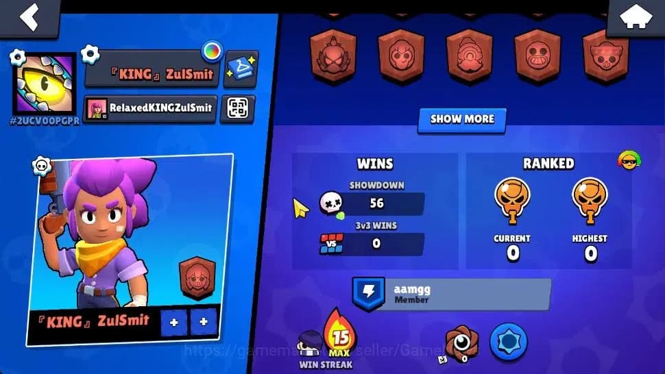 Brawl Stars Accounts 1010 Trophy|15 Brawlers 3 Max Lv [Amber,Colt,Shell image 3