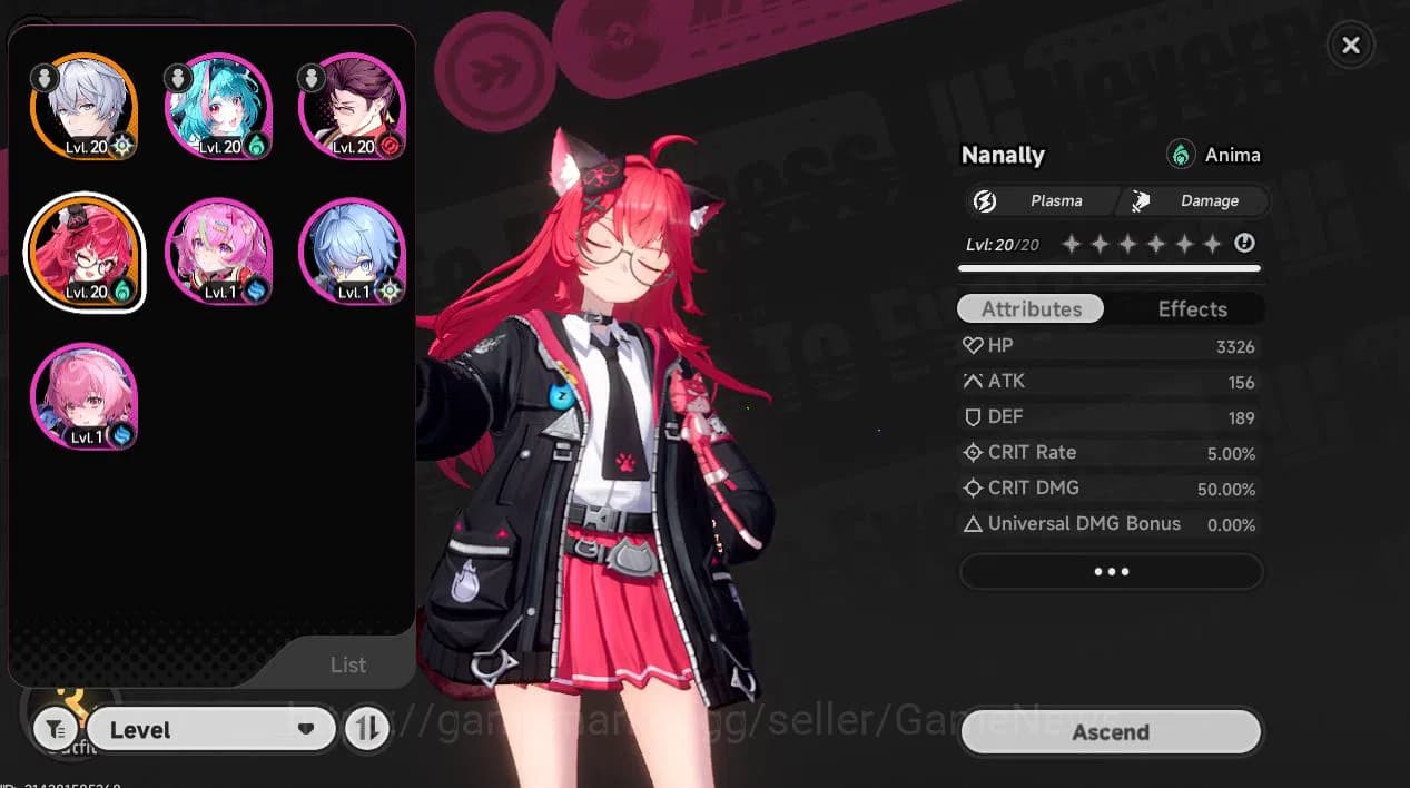Neverness to Everness Accounts GLOBAL NA|1 SSR Limited Nanally + 6 SR(Aurelia,Han image 2