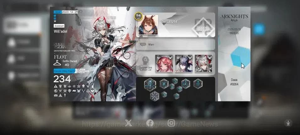 Arknights Accounts Lv 94|234 Op+40 Outfit|5,9K Orundum|7 Limited|Wisa image 1