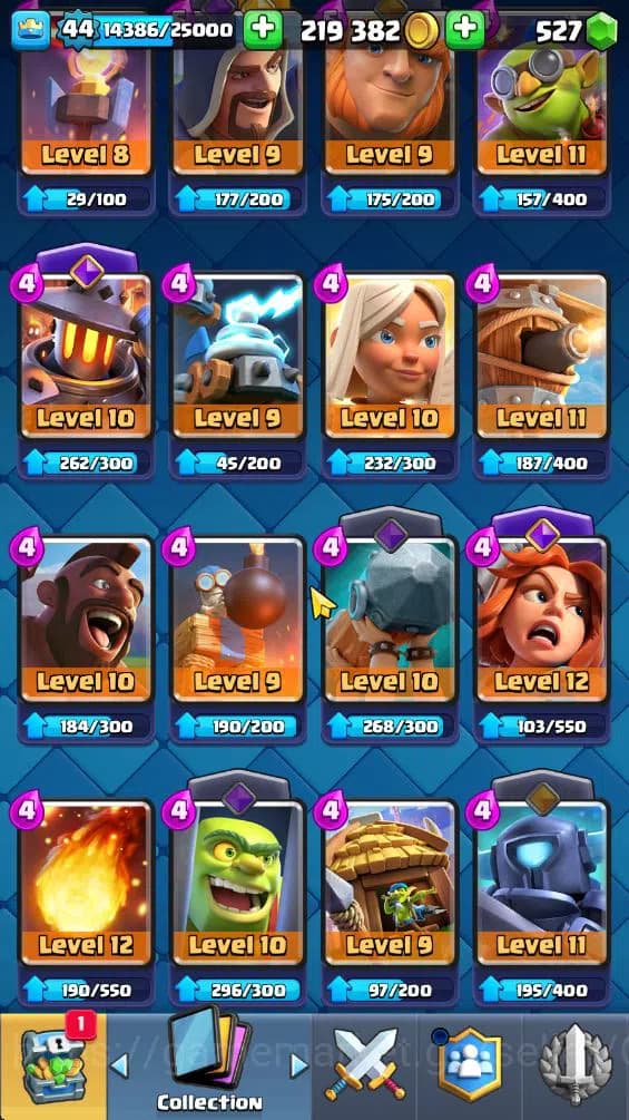 Clash Royale Accounts Lv 44|Trophy 9806|KTL 14|Limited Skin|Card 121|4 H image 10