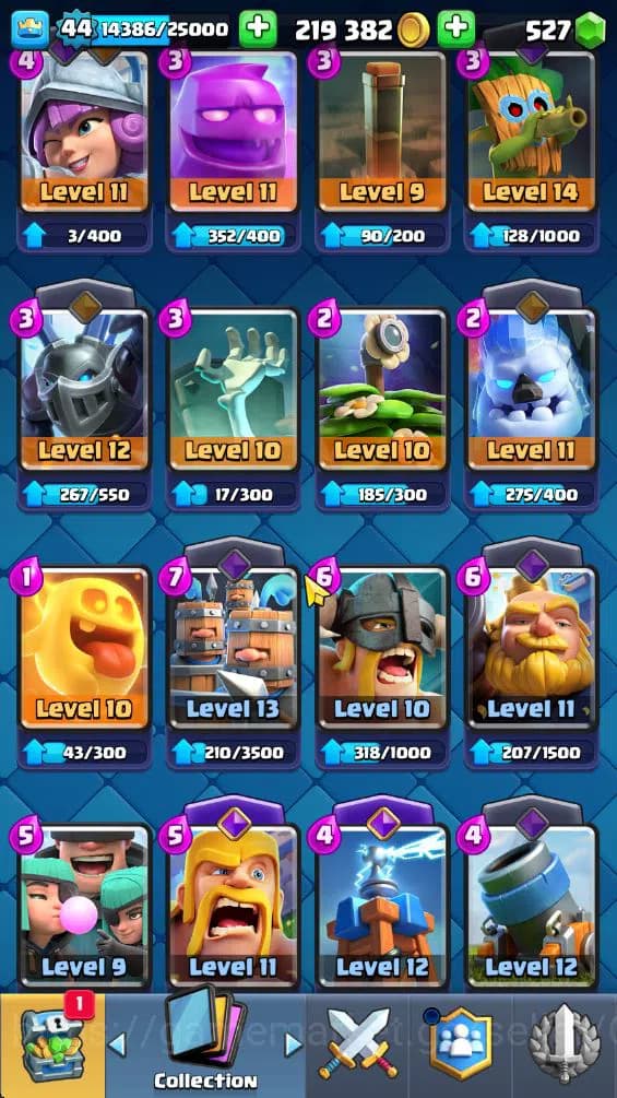 Clash Royale Accounts Lv 44|Trophy 9806|KTL 14|Limited Skin|Card 121|4 H image 11