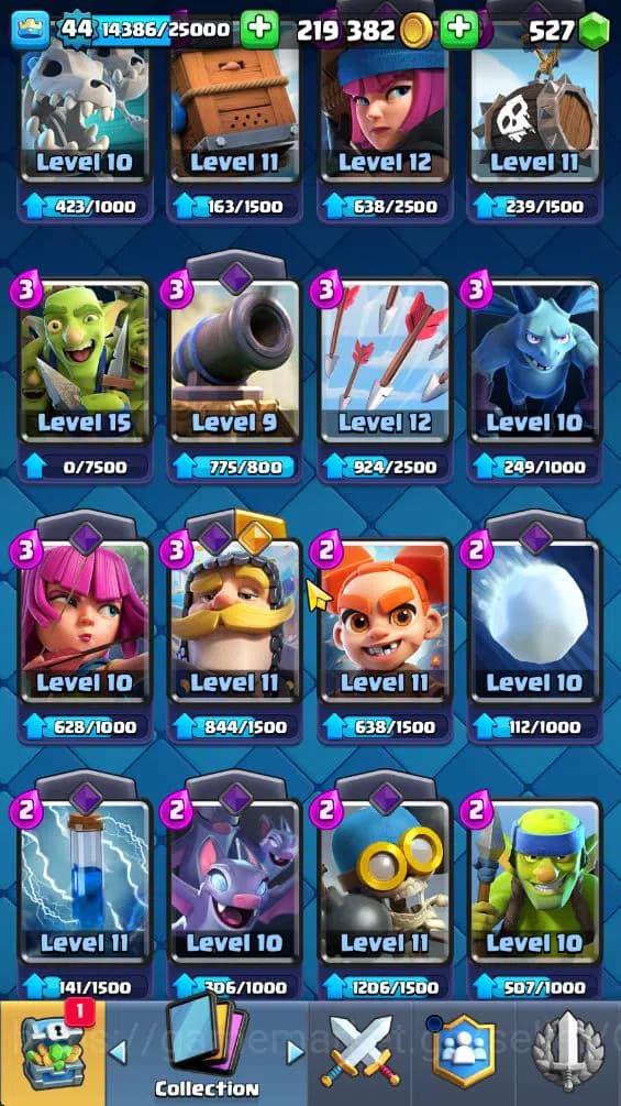 Clash Royale Accounts Lv 44|Trophy 9806|KTL 14|Limited Skin|Card 121|4 H image 12
