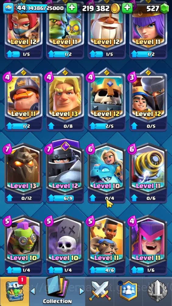 Clash Royale Accounts Lv 44|Trophy 9806|KTL 14|Limited Skin|Card 121|4 H image 6