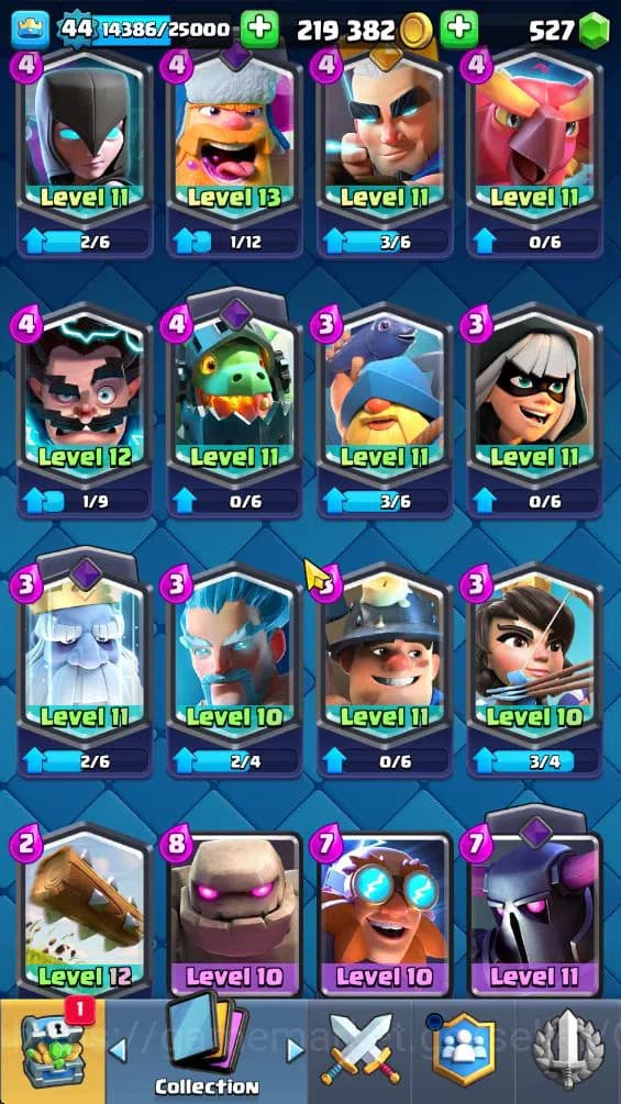 Clash Royale Accounts Lv 44|Trophy 9806|KTL 14|Limited Skin|Card 121|4 H image 7