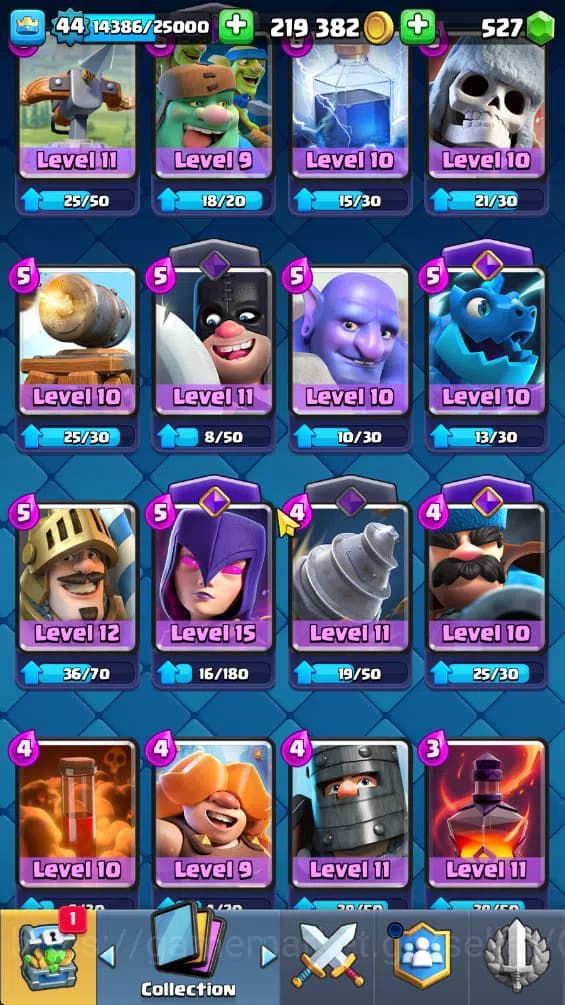 Clash Royale Accounts Lv 44|Trophy 9806|KTL 14|Limited Skin|Card 121|4 H image 8