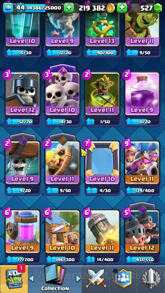 Clash Royale Accounts Lv 44|Trophy 9806|KTL 14|Limited Skin|Card 121|4 H image 9