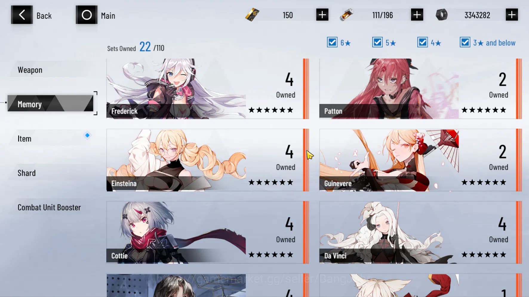 Punishing: Gray Raven Accounts ASIA | Selena Pianissimo L80 S (Sign Wep, Starlit image 11