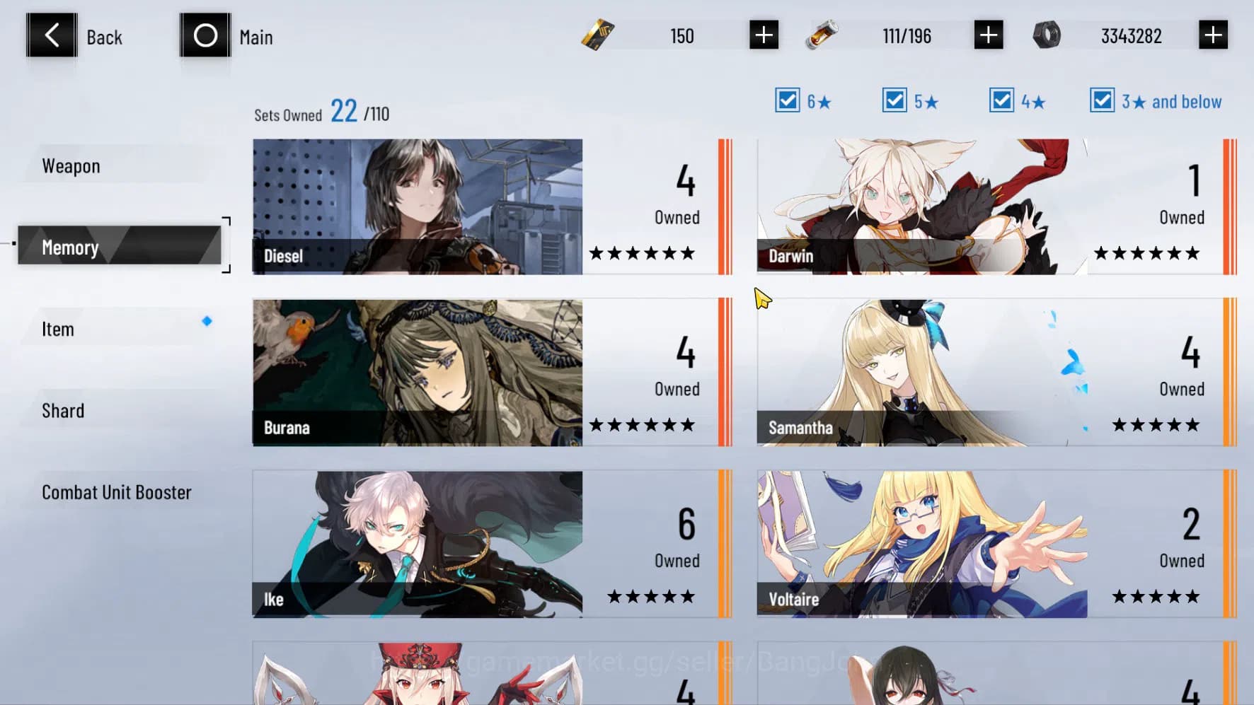 Punishing: Gray Raven Accounts ASIA | Selena Pianissimo L80 S (Sign Wep, Starlit image 12