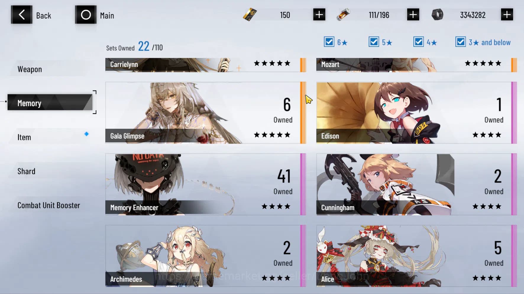 Punishing: Gray Raven Accounts ASIA | Selena Pianissimo L80 S (Sign Wep, Starlit image 14