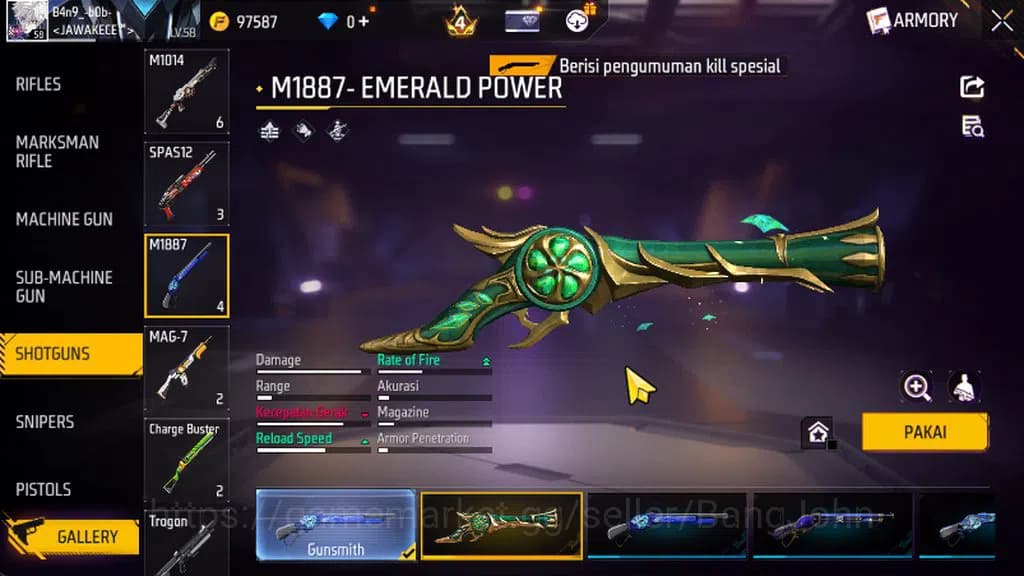 Free Fire Accounts (bisa log bind )Vault 229 | SG Terompet | Evo Scar image 1