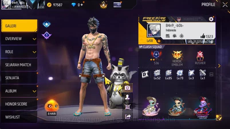 Free Fire Accounts (bisa log bind )Vault 229 | SG Terompet | Evo Scar image 2