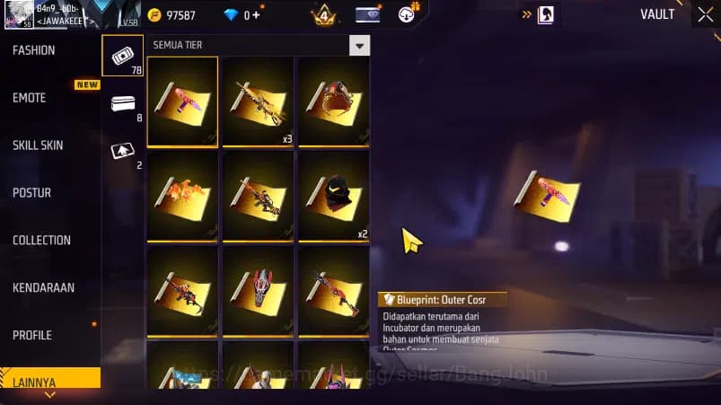 Free Fire Accounts (bisa log bind )Vault 229 | SG Terompet | Evo Scar image 7