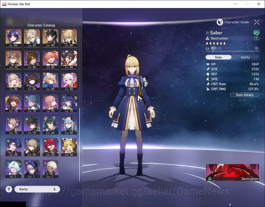 Honkai Star Rail Accounts Asia|TL 70|Archer PremTeam+Saber Hypercarry|25 Lim image 4