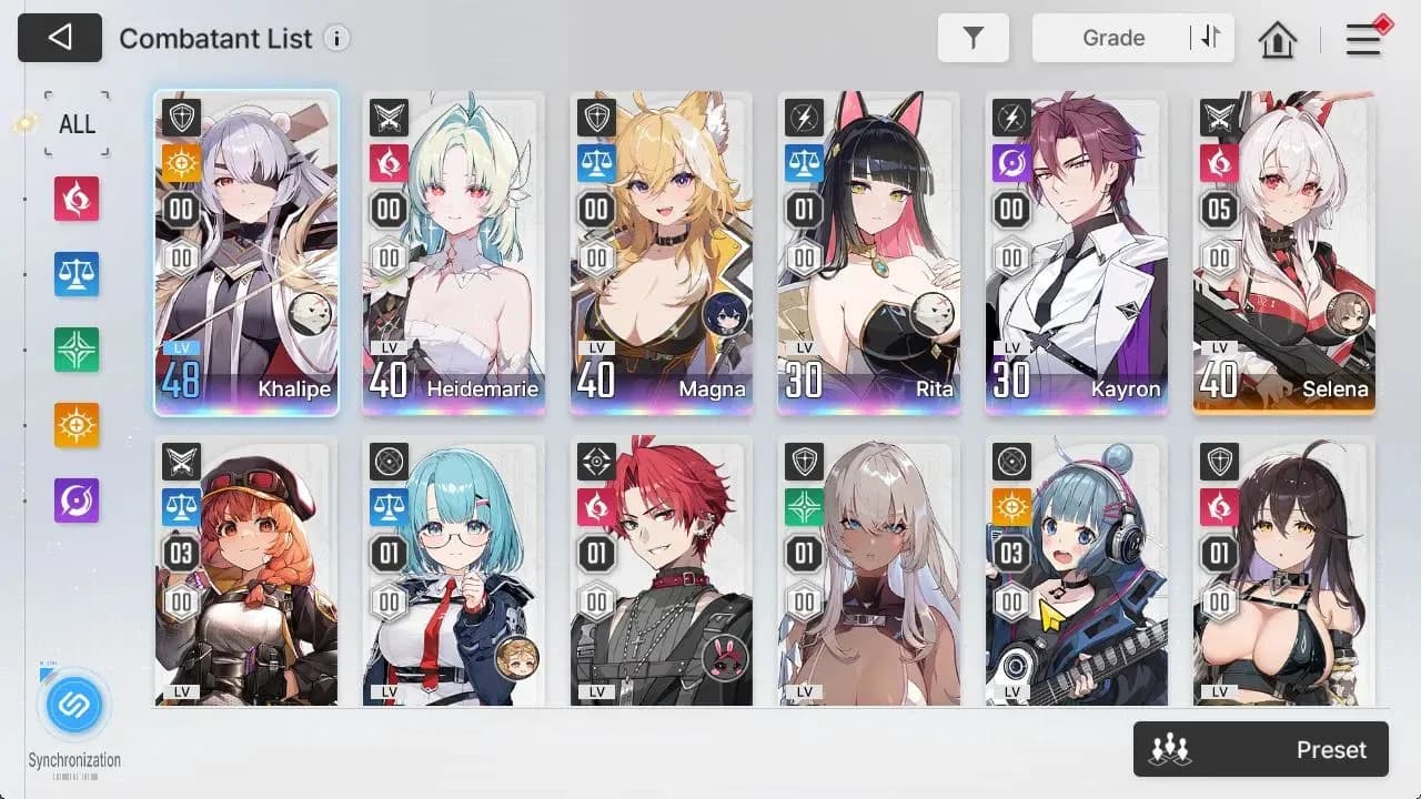 Chaos Zero Nightmare Accounts GLOBAL Lv40|5 SSR [Heidemarie,Rita,Khalipe,Magna,K image 4