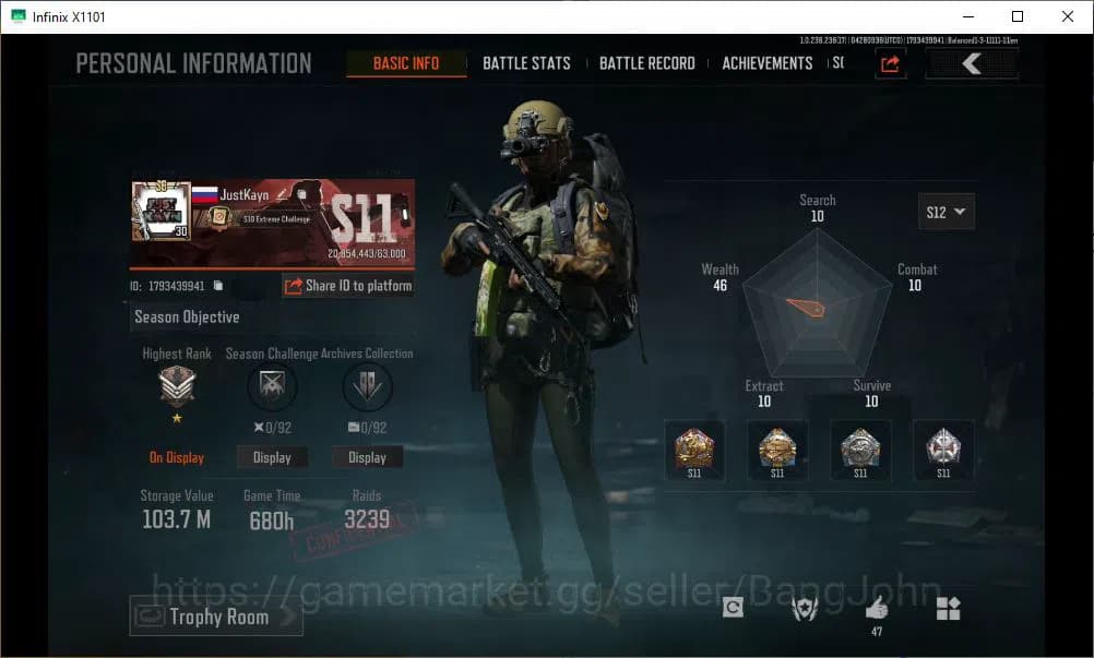 Arena Breakout Accounts MOBILE Lvl 30 |SV 103,7M |CV 37,5 M|MORE SKIN CLIF image 1