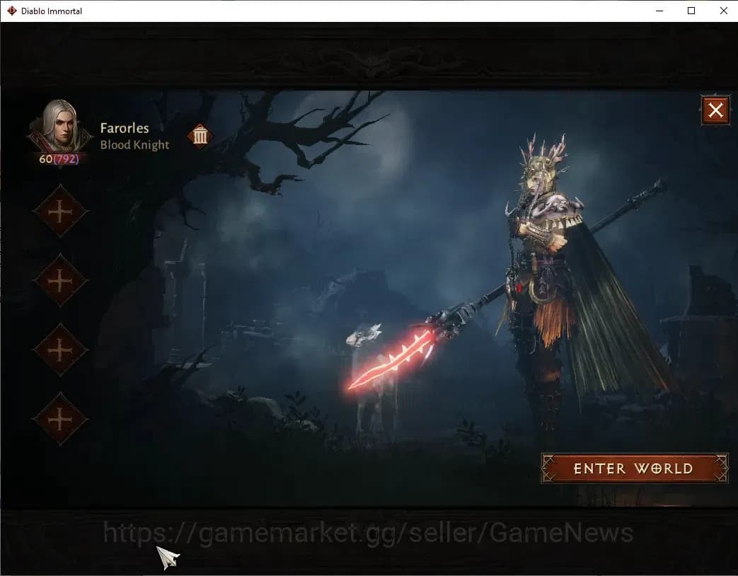 Diablo Immortal Accounts SEA - izual|CS ON|Lv60 (792)|Blood Knight|CR 40K | image 1