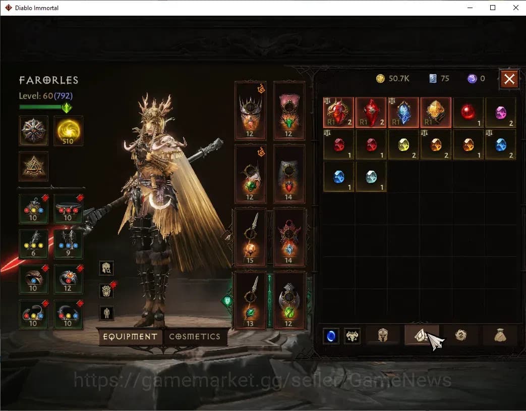 Diablo Immortal Accounts SEA - izual|CS ON|Lv60 (792)|Blood Knight|CR 40K | image 6