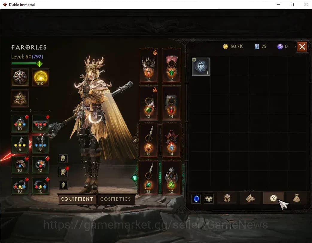 Diablo Immortal Accounts SEA - izual|CS ON|Lv60 (792)|Blood Knight|CR 40K | image 7
