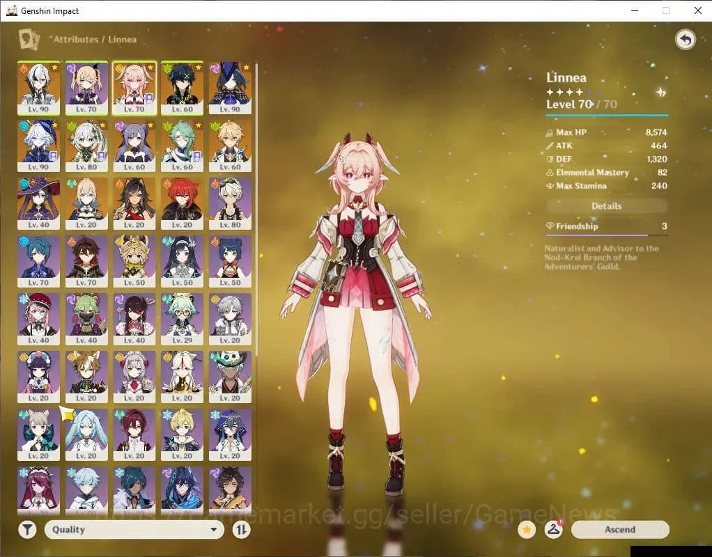 Genshin Impact Accounts ASIA|AR 54|7 Limited+3(*5Weapon)|Furina+Sign,Linne image 3