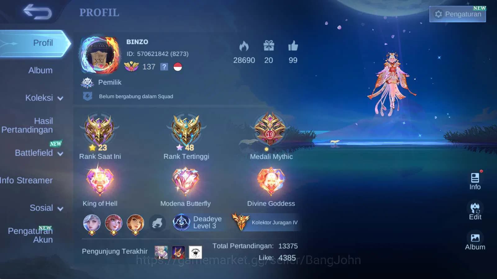 Mobile Legends: Bang Bang Accounts Hero 131 | skin 571 | legend franco | legend valir image 1