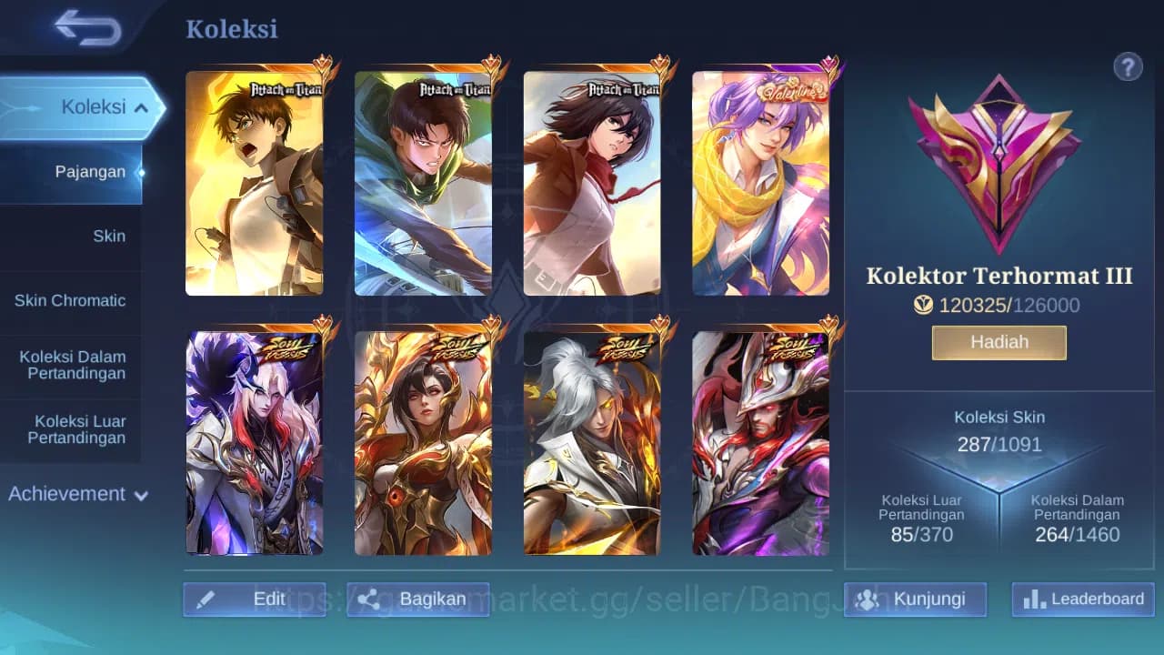 Mobile Legends: Bang Bang Accounts Hero 131 Skin 287 | Spring Miya | Vessel Clint, Be image 11