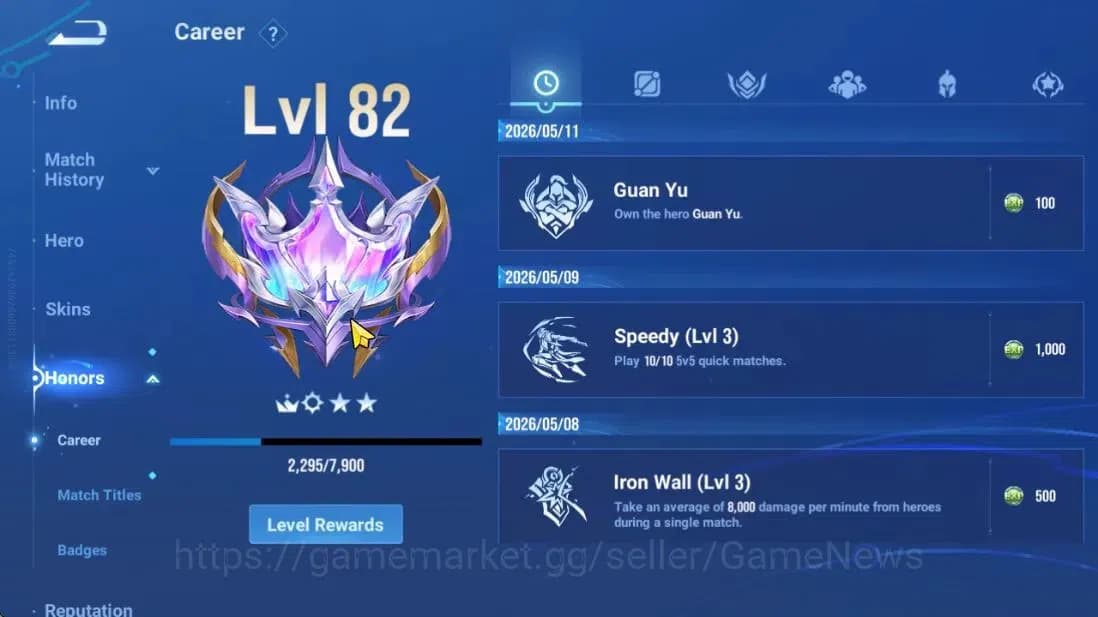 Honor of Kings Accounts Hero85 Skin73|Legend(ConsortYu,Angela),GrandMaster image 13