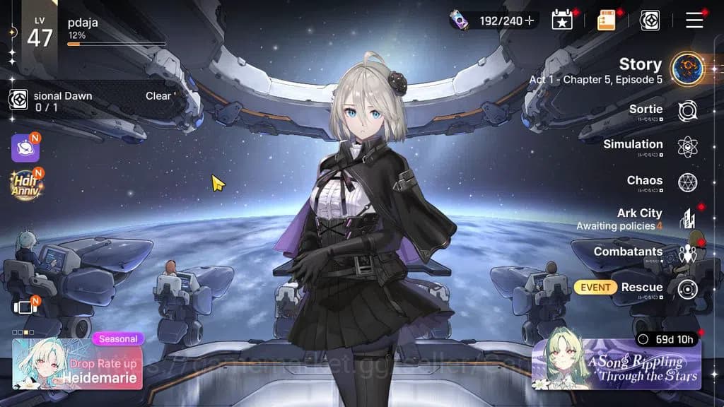Chaos Zero Nightmare Accounts GLOBAL Lv47|8,7K Crystal|6 SSR[Diana,Yuki,Rin,Orle image 1