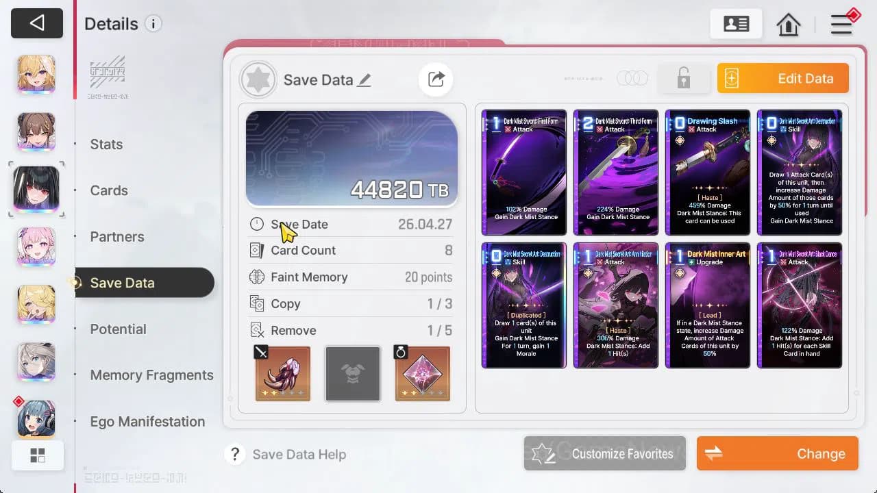 Chaos Zero Nightmare Accounts GLOBAL Lv47|8,7K Crystal|6 SSR[Diana,Yuki,Rin,Orle image 12