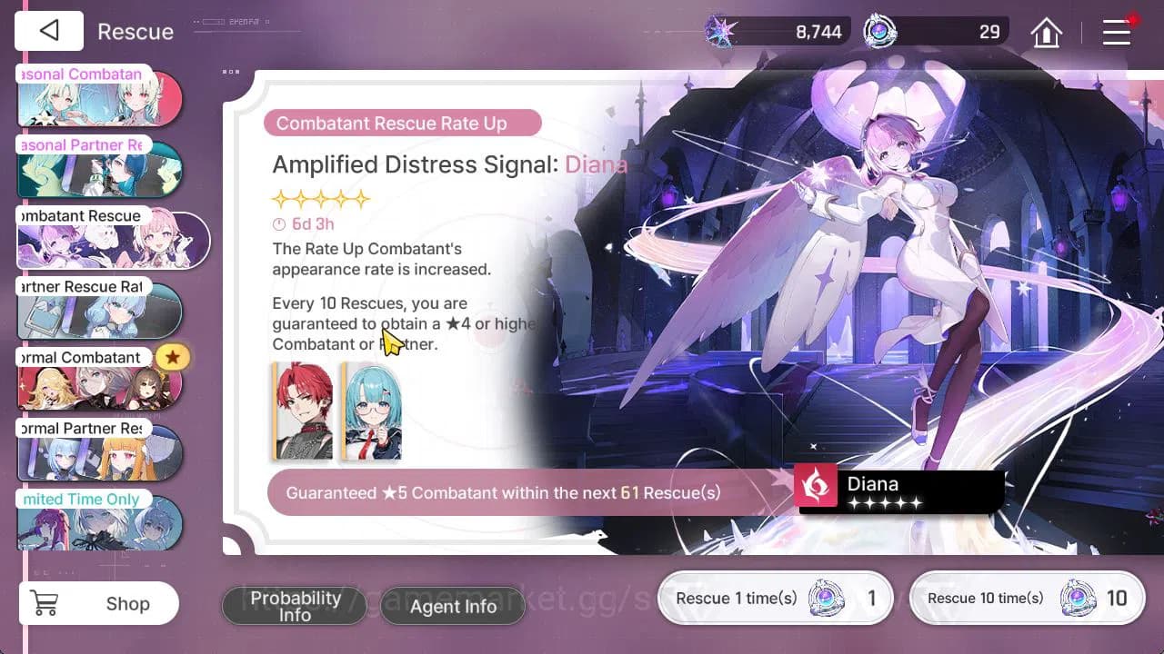 Chaos Zero Nightmare Accounts GLOBAL Lv47|8,7K Crystal|6 SSR[Diana,Yuki,Rin,Orle image 3