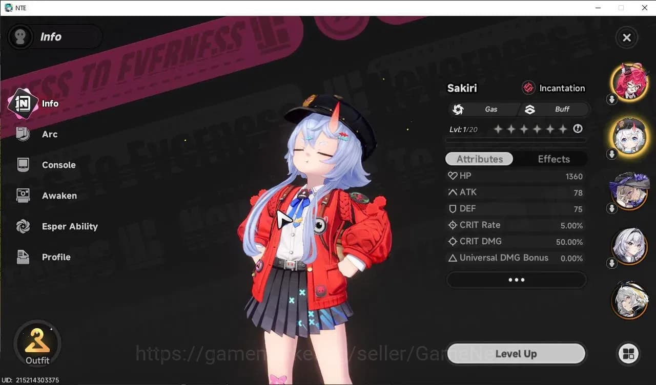 Neverness to Everness Accounts GLOBAL EU|HL 3| 4 SSR [Nanally,Sakiri,Jiuyuan,Hath image 2